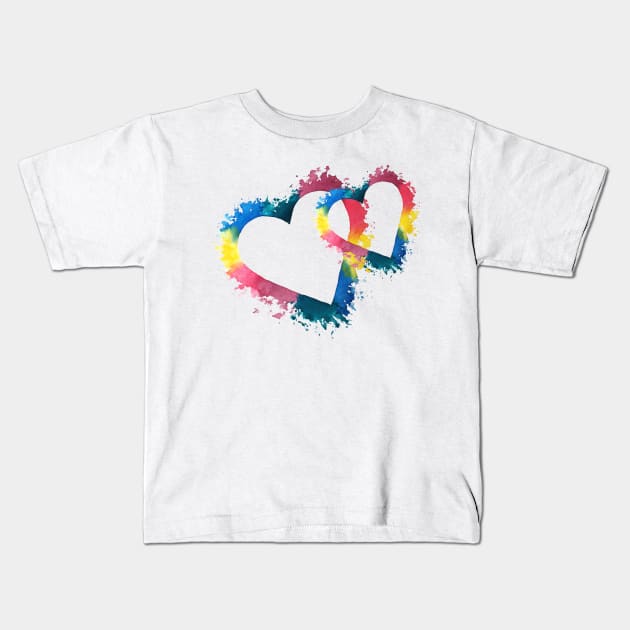 Heart splash print Kids T-Shirt by B-ARTIZAN